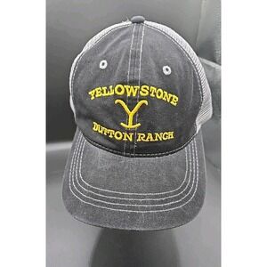 Yellowstone Tv Show Logo Dutton Ranch Licensed Trucker Black And Gray Hat~New